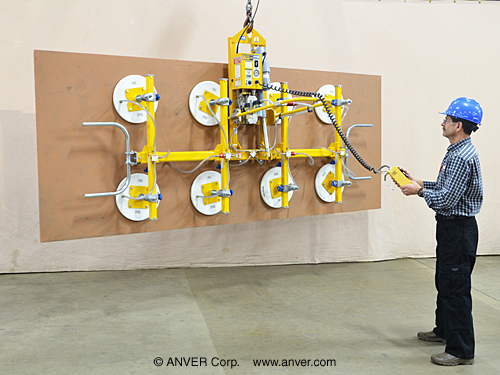 Electric Powered Eight Pad Vacuum Lifter with Powered Tilt and Foam Seal Pads for Lifting & Tilting SStone Slabs, 10 ft x 6 ft (3.1 m x 1.8 m) up to 2000 lbs (907 kg)